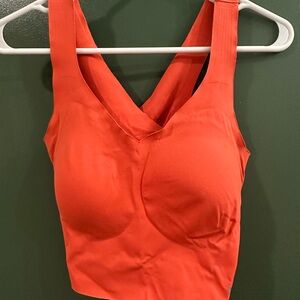 SHEFIT Vibrant Orange V-Neck Supportive Sports Bralette